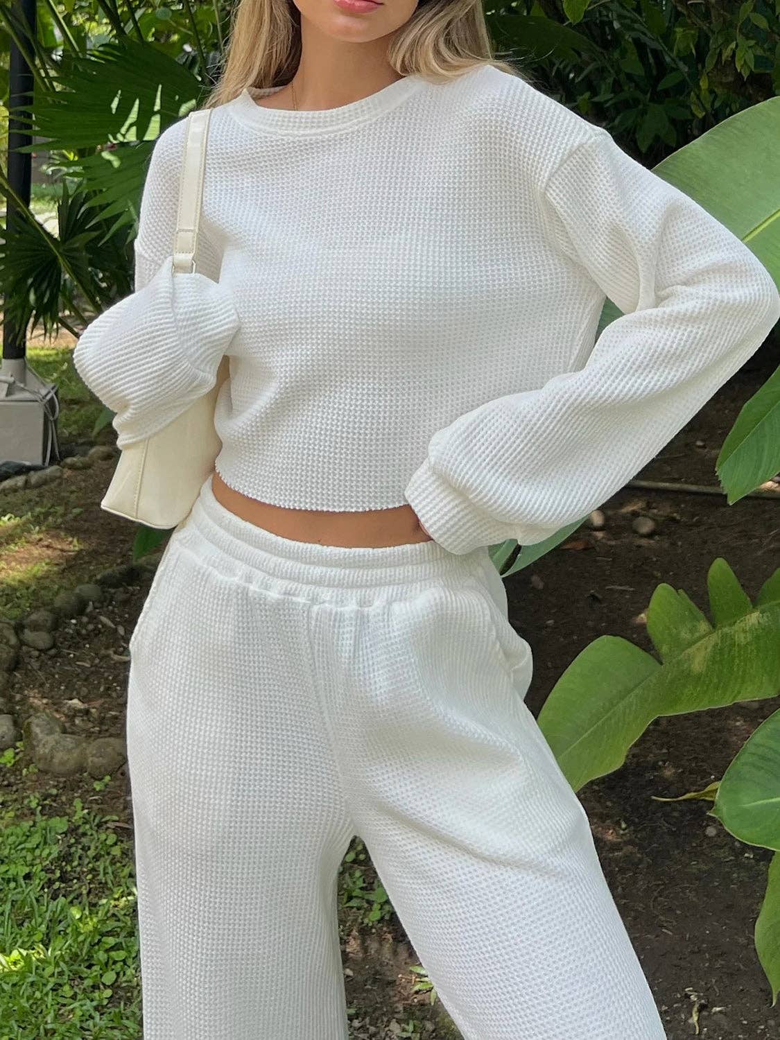 Waffle-Knit Pants