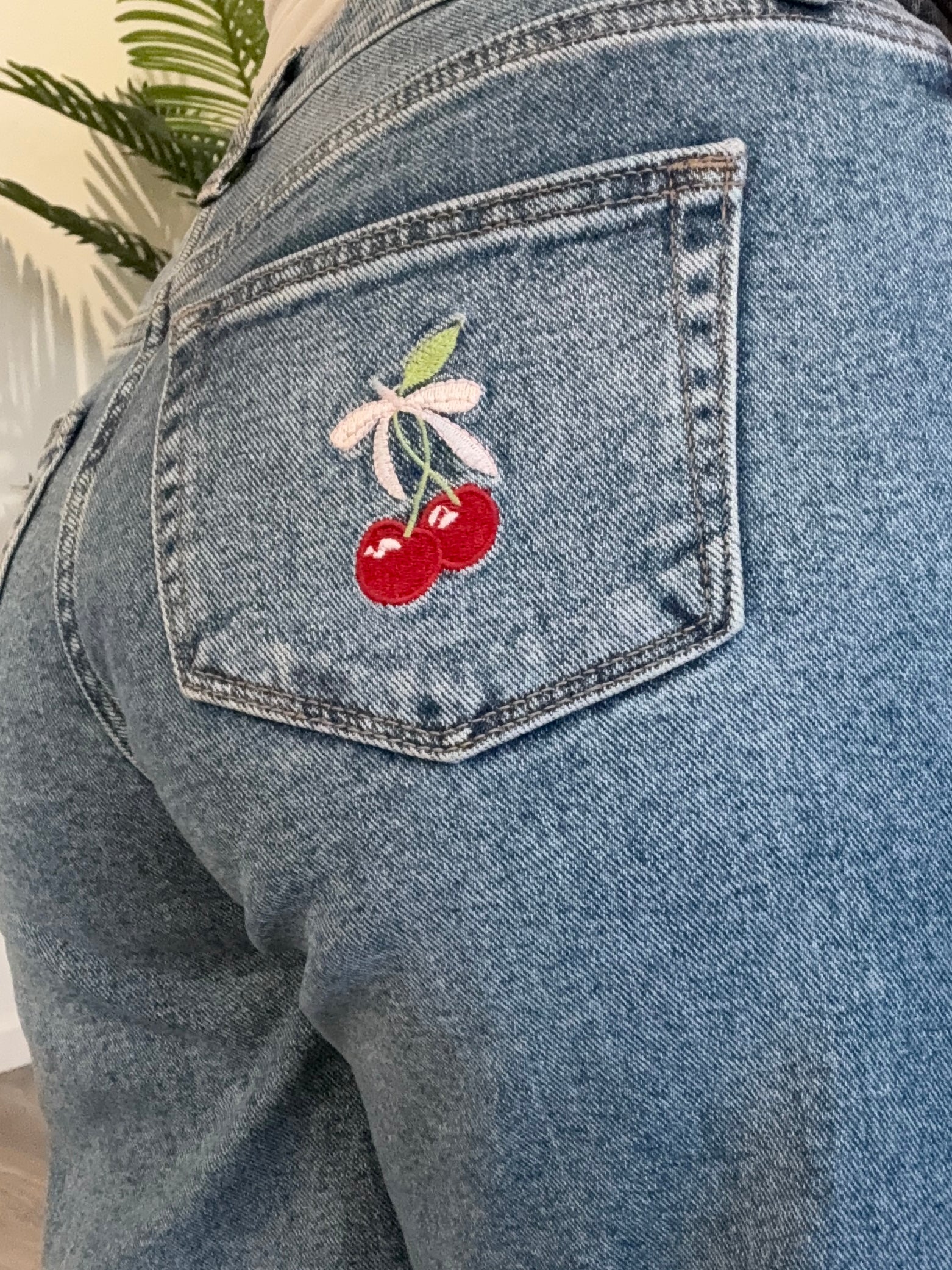 Cherry Bomb Low-Rise Denim Jeans