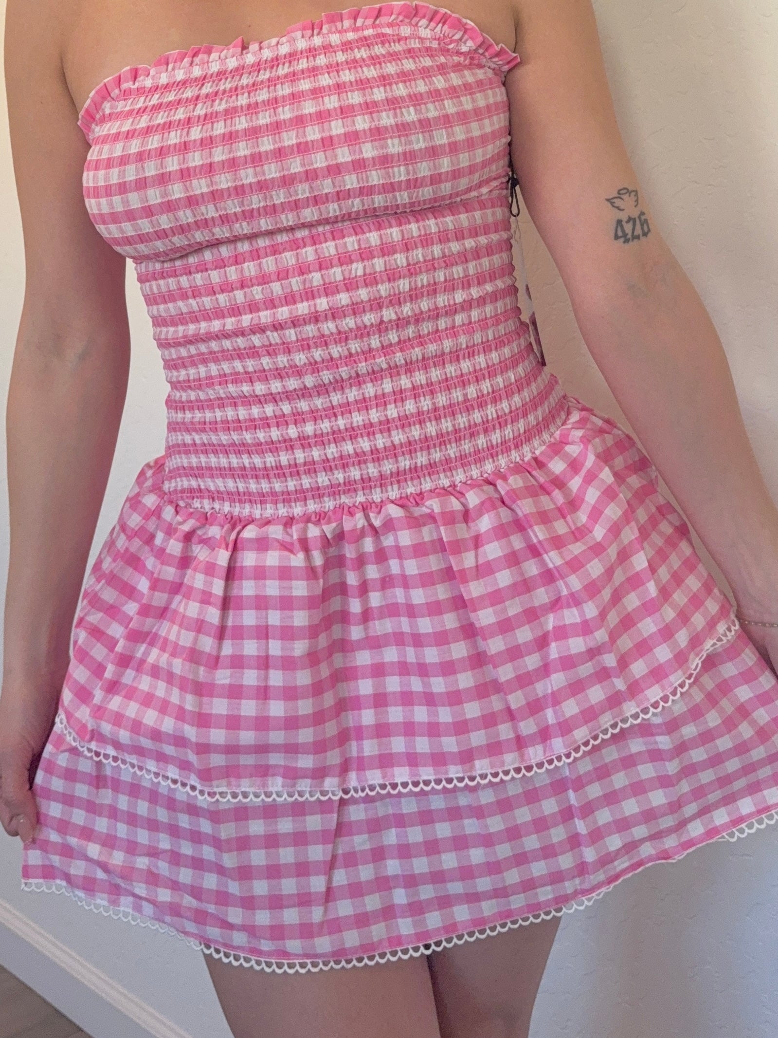 Mini Checkered Dress
