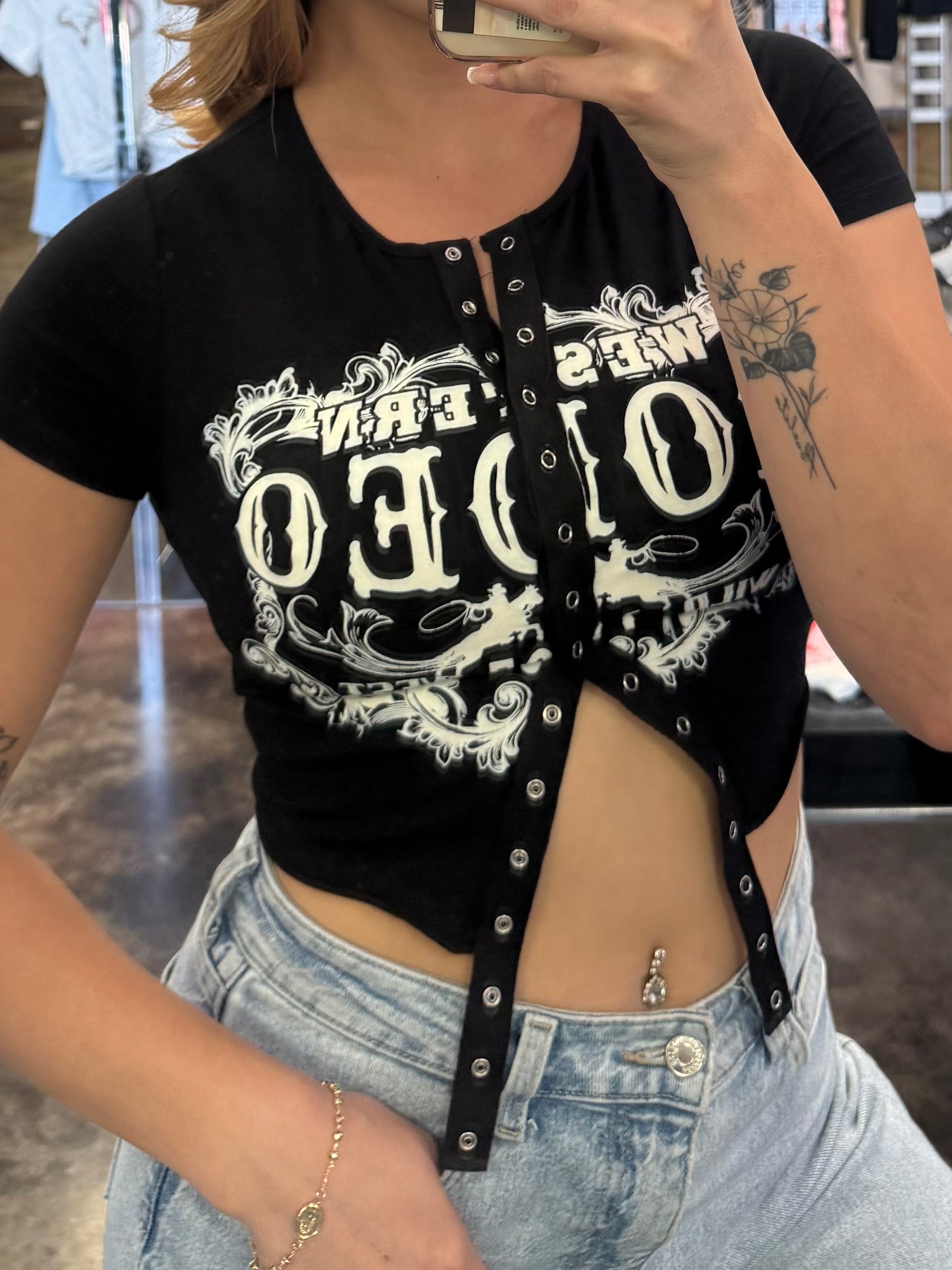 Western Rodeo Snap On Tee