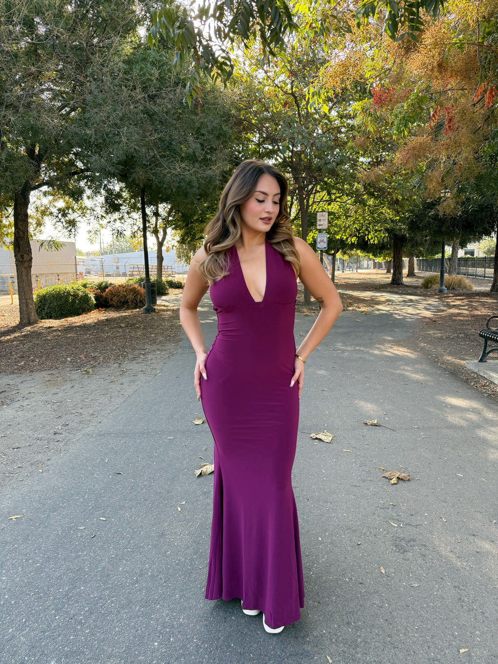 CELINE HALTER MAXI DRESS