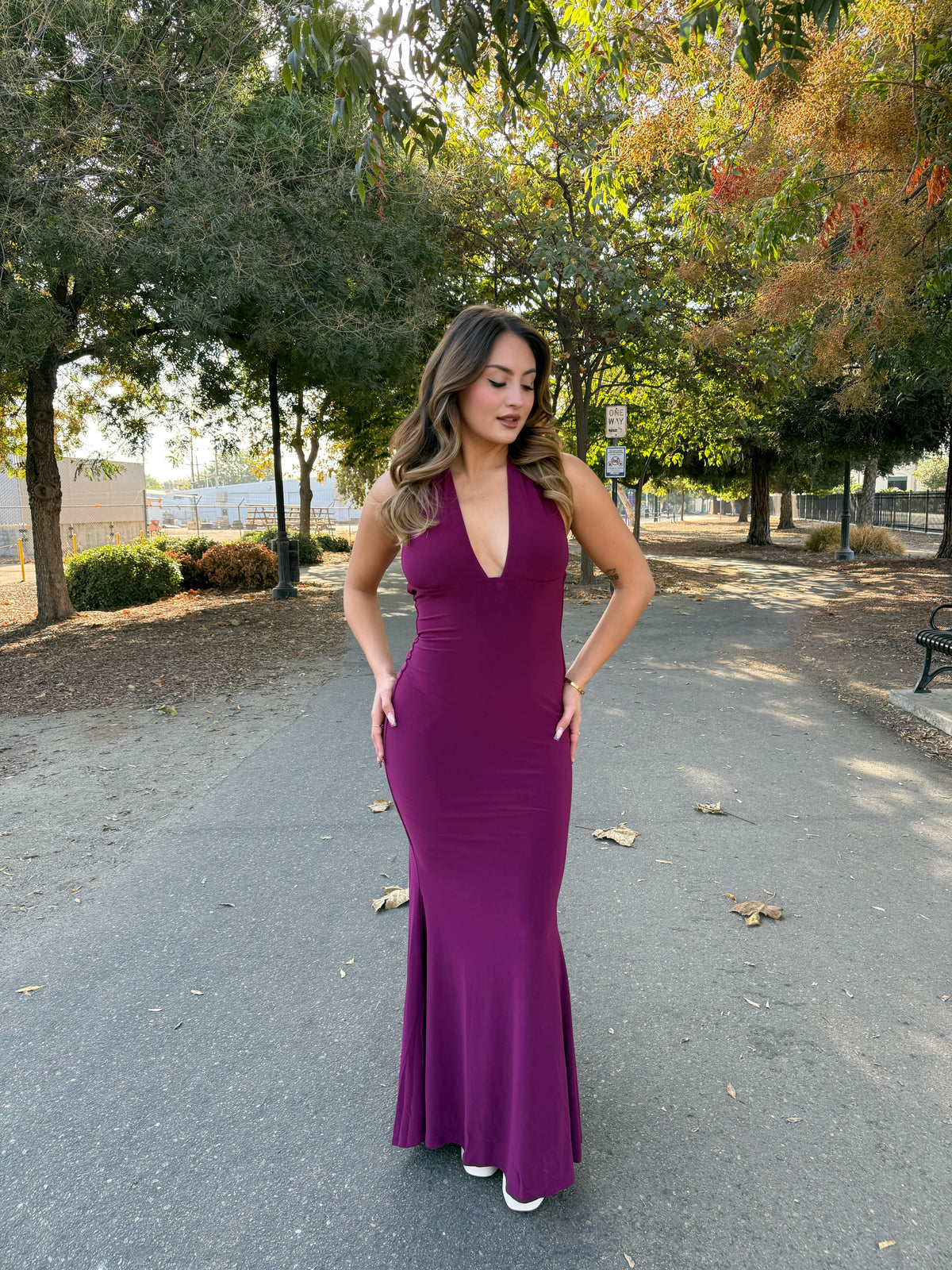CELINE HALTER MAXI DRESS