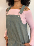 Vicky Striped Denim Overall Dress