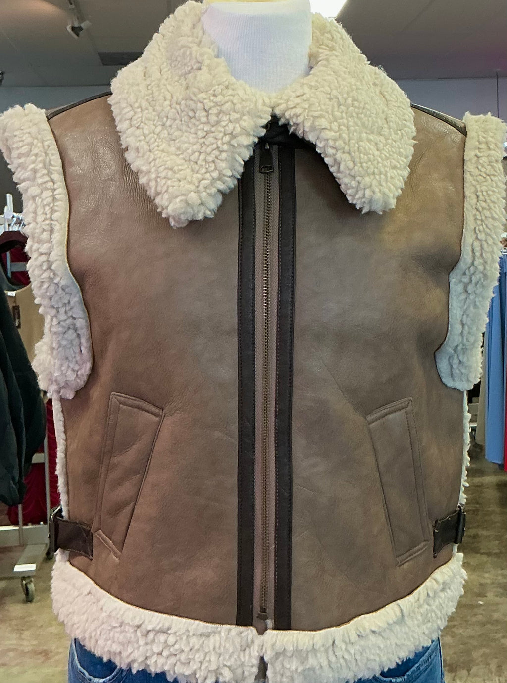 Macy Leather Fur Vest