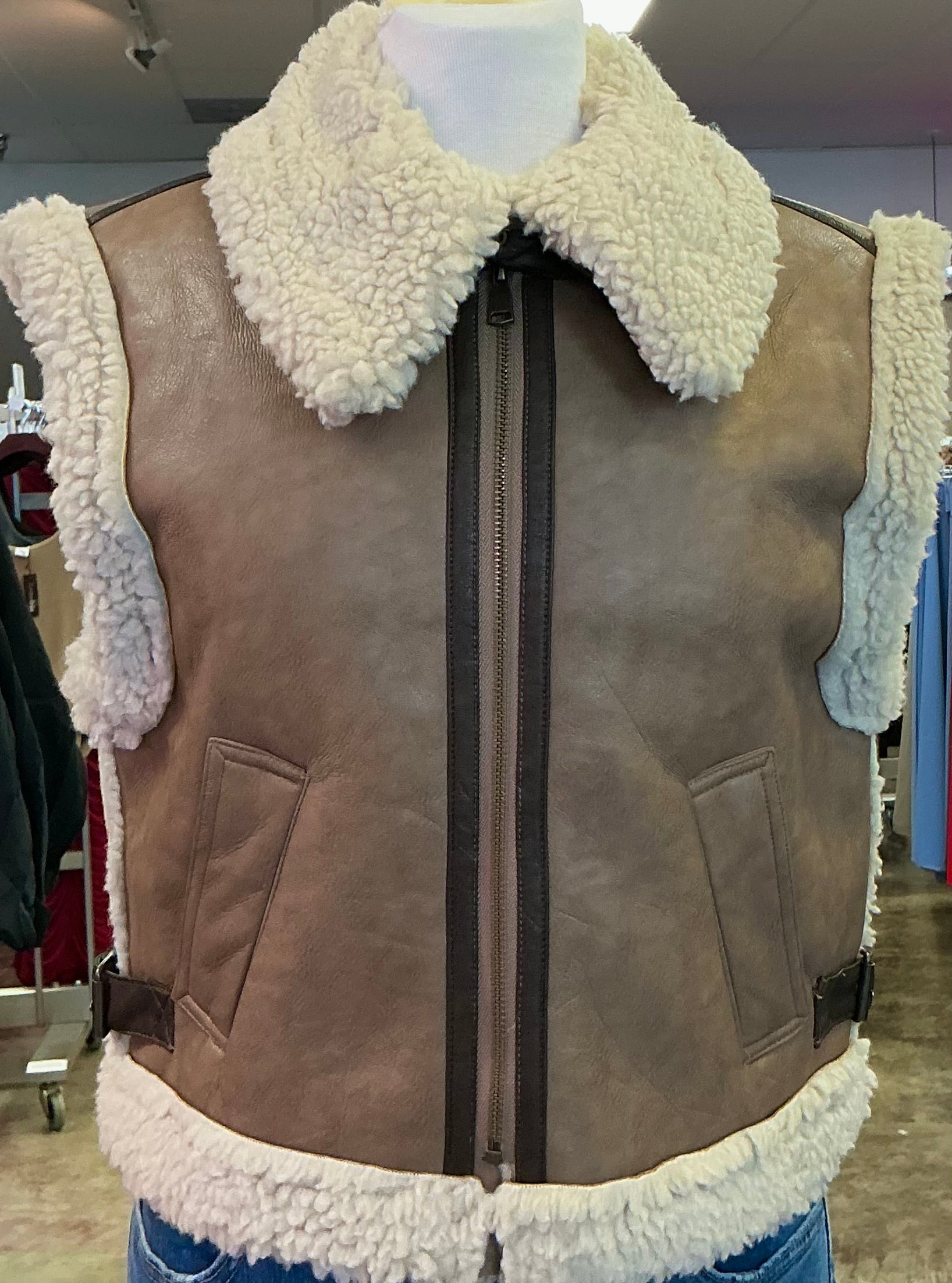 Macy Leather Fur Vest