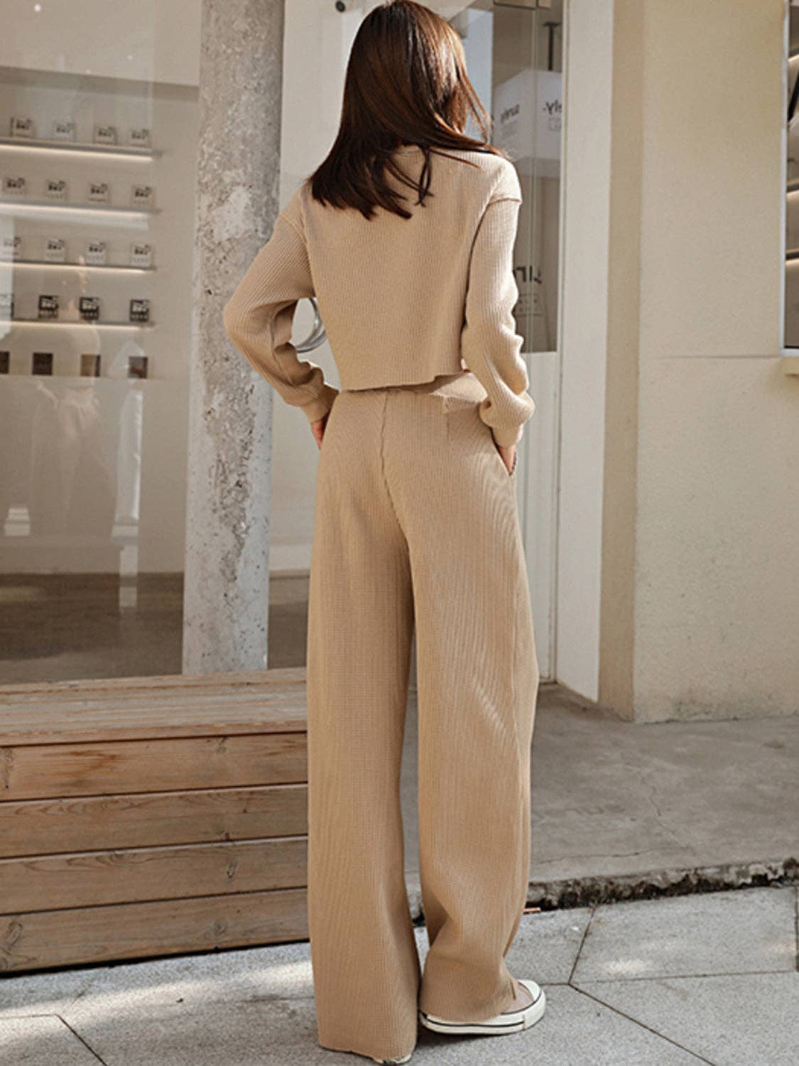 Waffle-Knit Pants