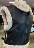 Macy Leather Fur Vest