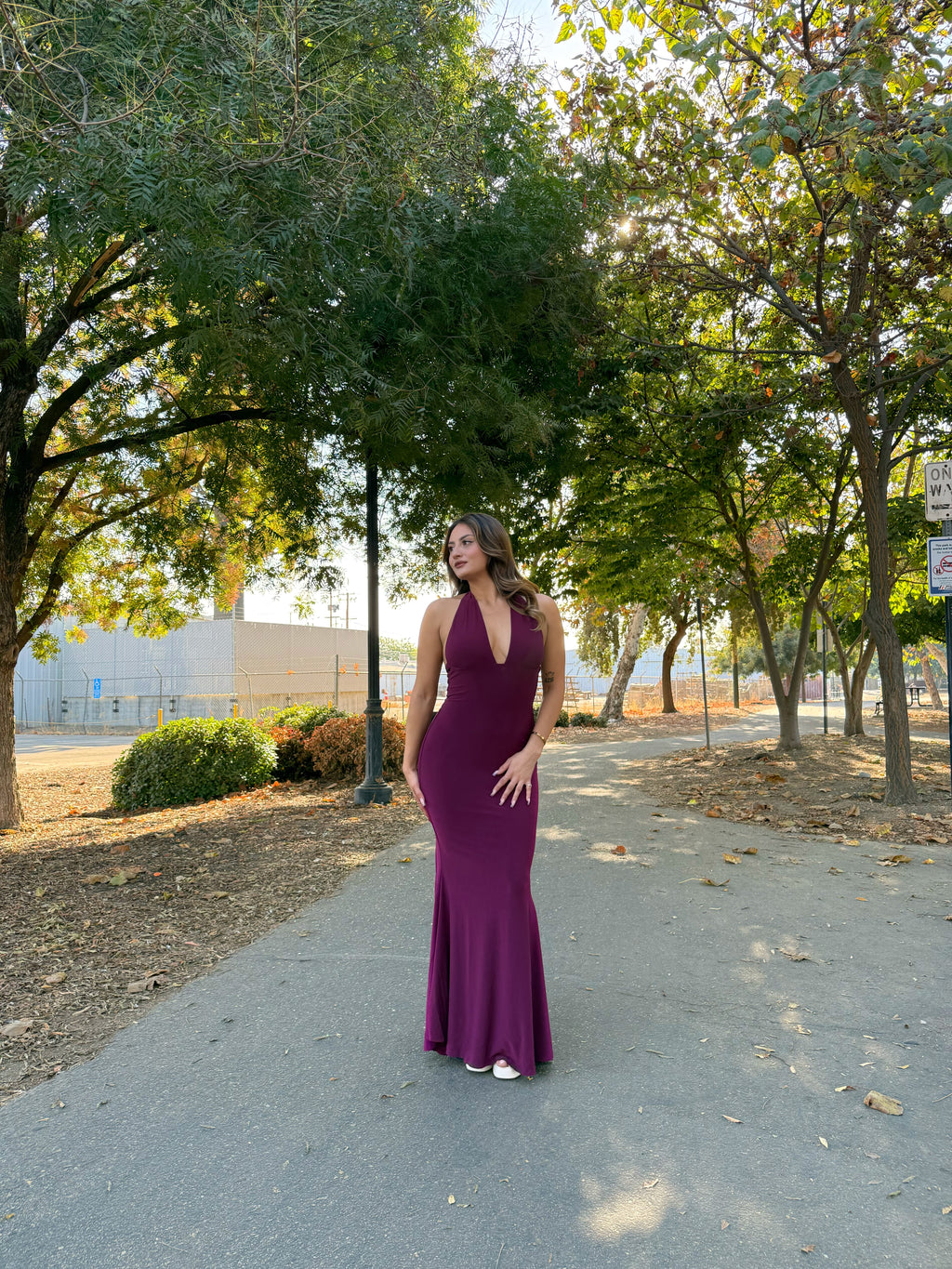 CELINE HALTER MAXI DRESS