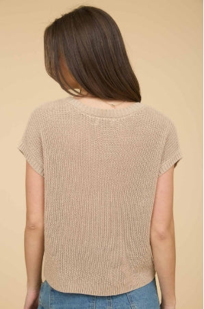 LACY CROCHET KNIT TOP