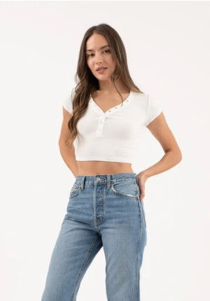 SNAP BUTTON HENLEY TOP